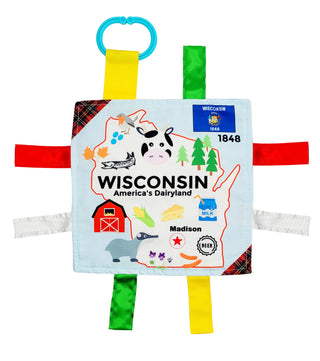 Baby Jack and Company - Wisconsin State Baby Crinkle Tag Square 8"x 8" Toy