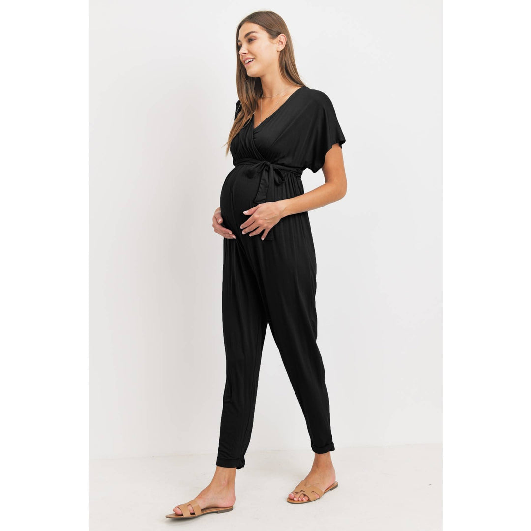 Hello Miz - Dolman Sleeve Nursing Tapered Jumpsuit