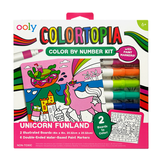 OOLY - Colortopia Paint Marker By Number Kit - Unicorn Funland