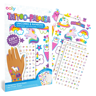 OOLY - Tattoo-Palooza, Tattoos & Nail Stickers - Unicorns & Rainbow