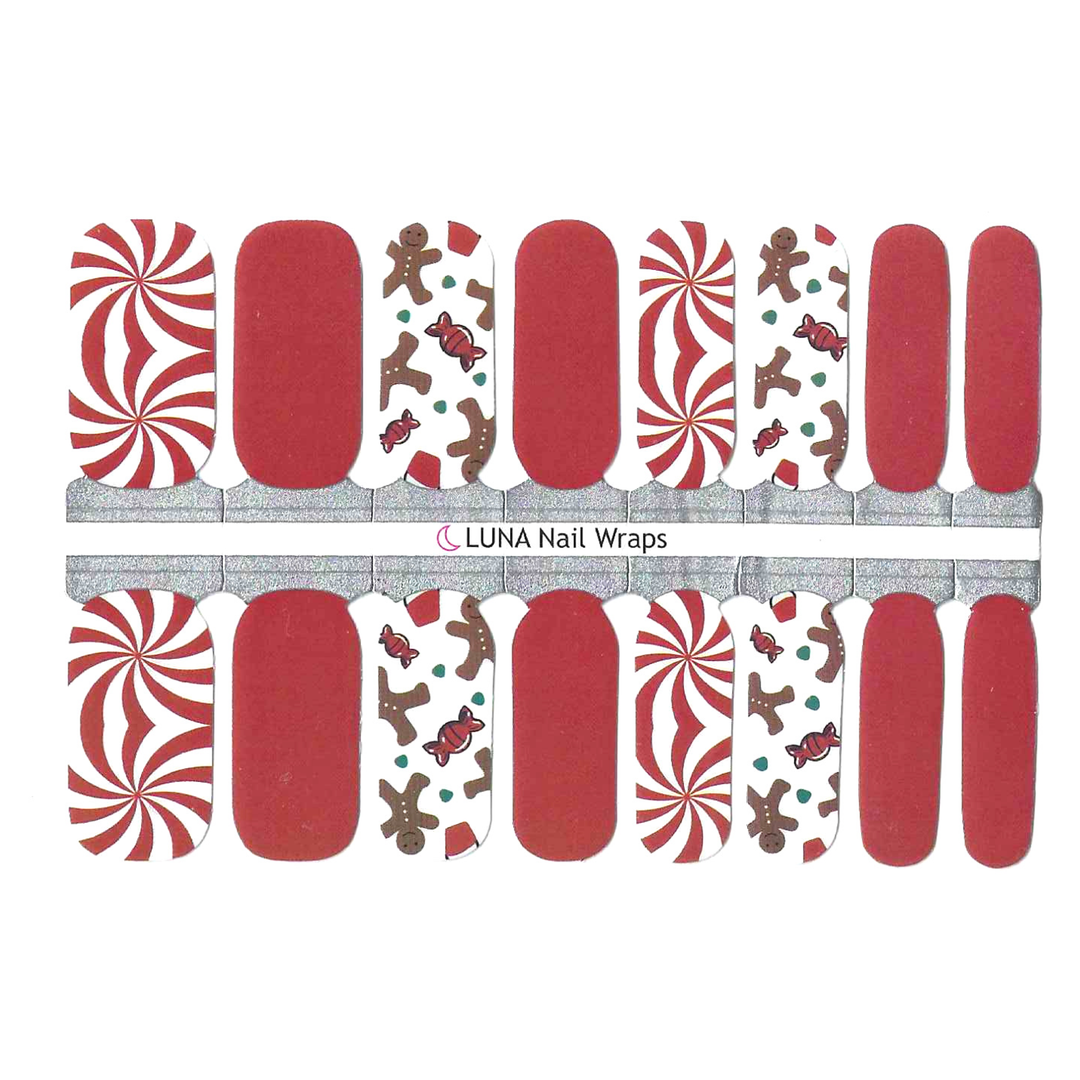 Luna Christmas Nail Wraps Gingerbread Lane