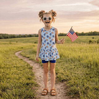 Dreamiere - Dreamiere - 4th of July Sunglasses Twirler Tank Top And Short Set - Classy Rascals Boutique