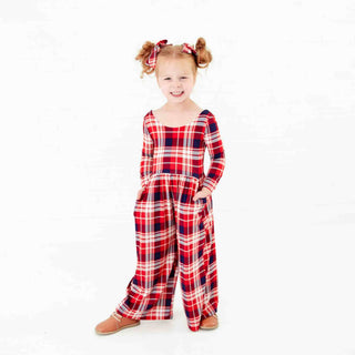 Dreamiere - Dreamiere - Rudolph's Plaid Leggy Romper - Classy Rascals Boutique