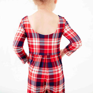 Dreamiere - Dreamiere - Rudolph's Plaid Leggy Romper - Classy Rascals Boutique
