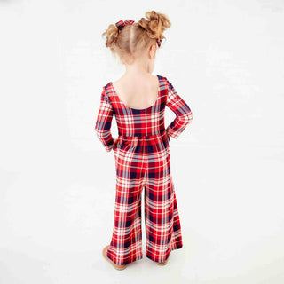 Dreamiere - Dreamiere - Rudolph's Plaid Leggy Romper - Classy Rascals Boutique
