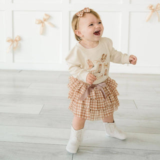 Sweet Wink - Gingham Printed Tulle Bow Baby Headband