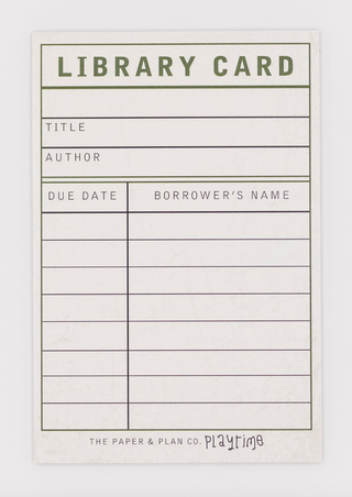 The Paper and Plan Co. - Kids Playtime Pad™ - Library Card