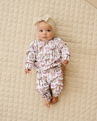Lucky Panda Kids - Jogger Set | Mocha Bows