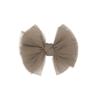 Baby Bling Bows - TULLE FAB® CLIP: pleated latte