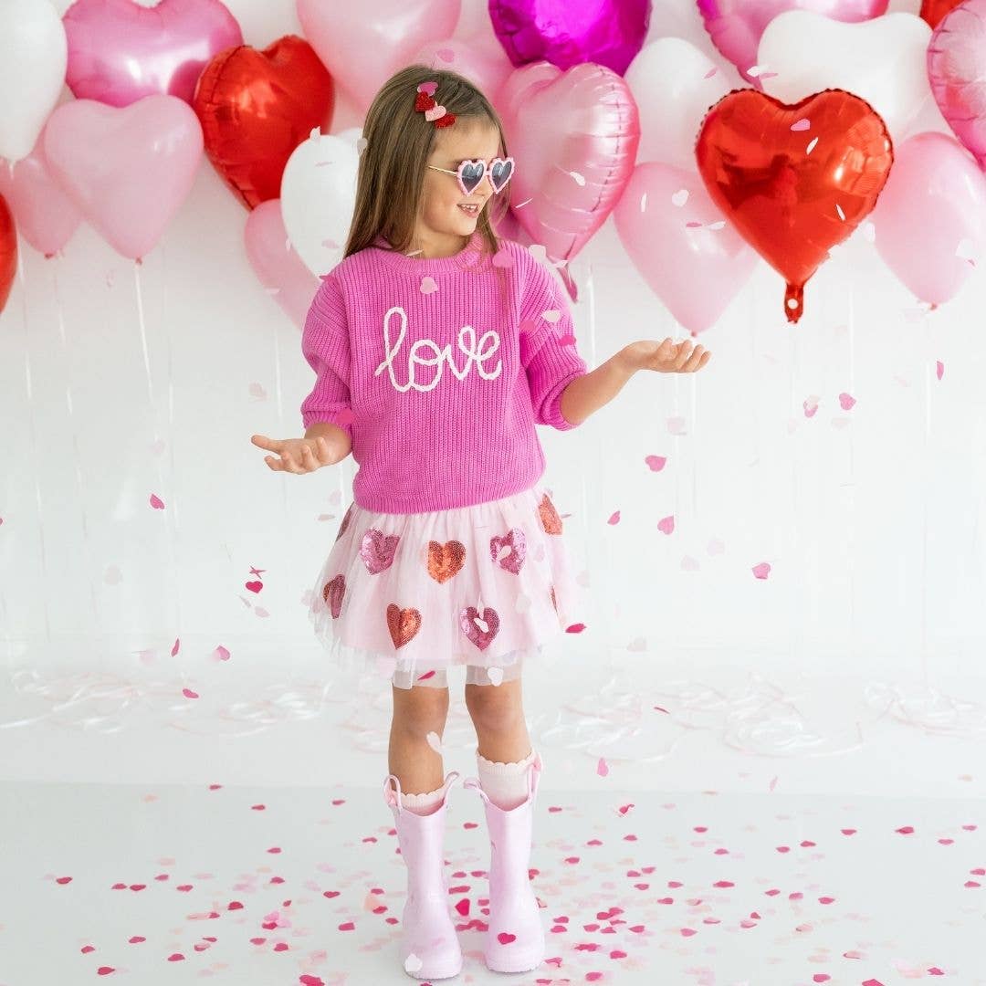 Sweet Wink - Sequin Heart Valentine's Day Tutu - Girls Clothes