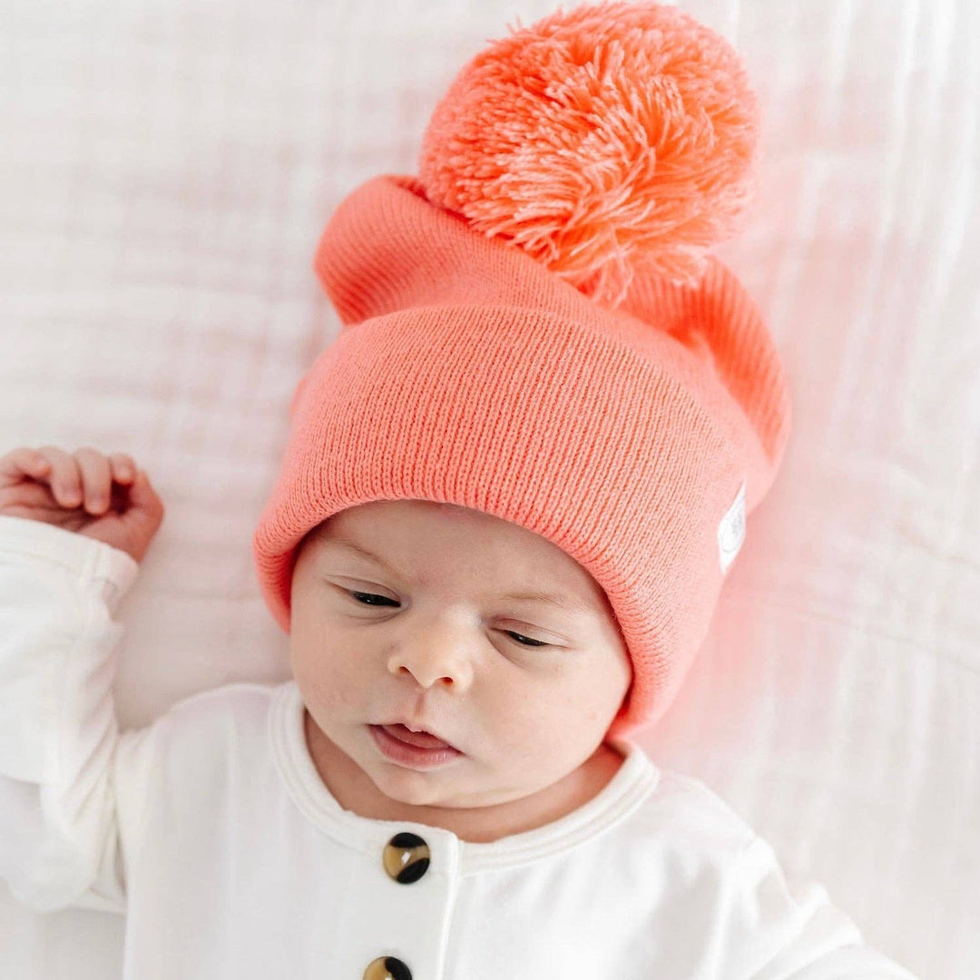 Lou Lou & Company - Beanie with Pom - Melon Pink