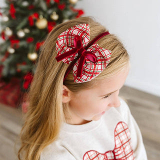 Sweet Wink - Christmas Plaid Layered Bow Headband - Hair Bows