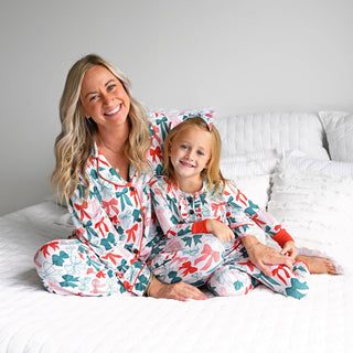 Gigi and Max - Belle Bows WOMENS TWO PIECE Christmas Adult Pajamas Bamboo
