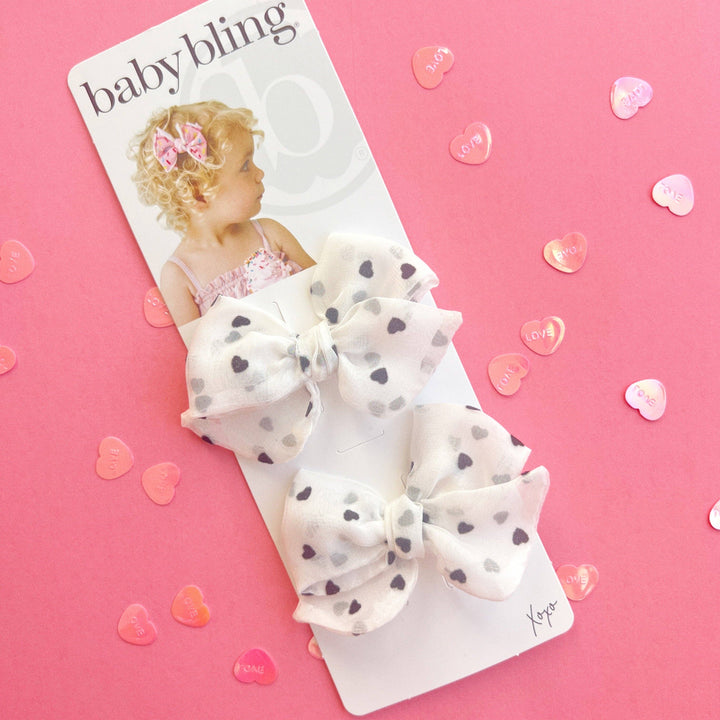 Baby Bling Bows - 2PK BABY BLOOM CLIPS: chiffon hugs