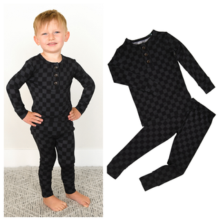 Gigi and Max - Frankie TWO PIECE Bamboo Halloween Checks Outfit