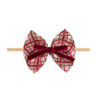 Sweet Wink - Christmas Plaid Layered Bow Baby Headband - Hair Bows