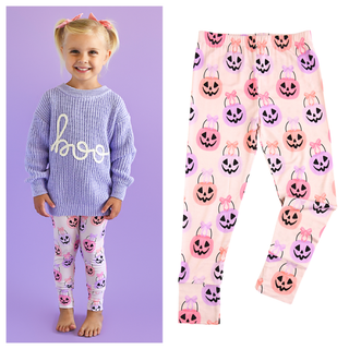 Gigi and Max - Emmy LEGGINGS Bamboo Halloween Pumpkins Toddler Clothing
