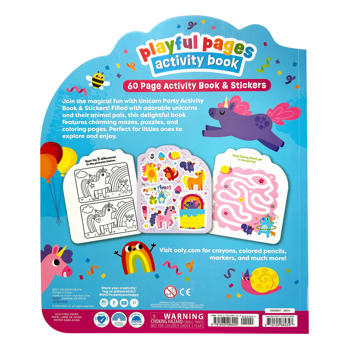 OOLY - Playful Pages Activity Book - Unicorn Party!