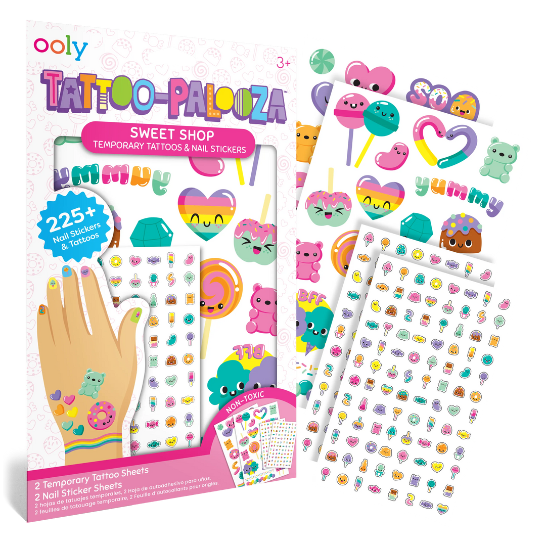 OOLY - Tattoo Palooza Nail Stickers & Temporary Tattoo- Sweet Shop