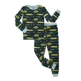 Emerson and Friends - Gone Fishing Two-Piece Bamboo Long Sleeve Pajama Kids Pants Set