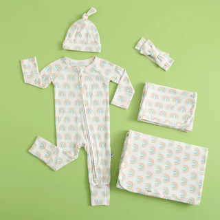 Luxie Charm - Forever Rainbow Zippered Romper I NICU Going Home Outfit