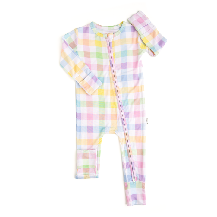 Gigi and Max - Winnie Pastel Plaid Zip Easter Kids Plaid Outfit