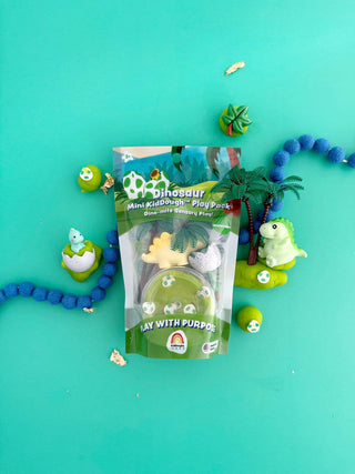 Earth Grown KidDoughs (KidDoughs by EGKD) - Earth Grown KidDoughs Dinosaur Mini Play Pack | Watermelon Scented Sensory Dough Kit - Classy Rascals Boutique