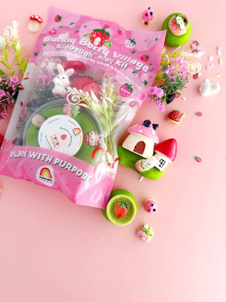 Earth Grown KidDoughs (KidDoughs by EGKD) - Earth Grown KidDoughs (KidDoughs by EGKD) - Bunny Berry Village KidDough Play Kit - Classy Rascals Boutique