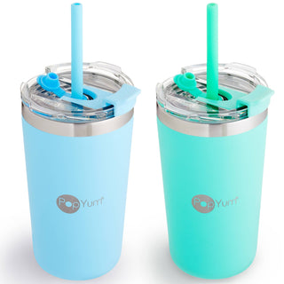 PopYum - PopYum 13oz Insulated Kids’ Cups, 2-Pack, Blue, Green