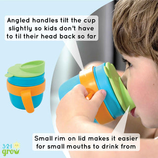 321 Grow - 321 Grow Easy Learn Silicone Drink & Snack Set - Ocean