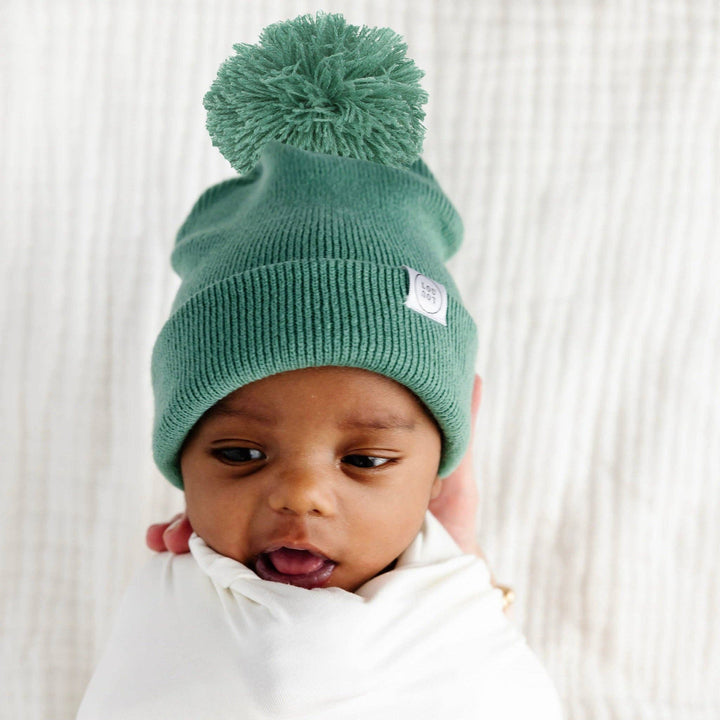 Lou Lou & Company - Beanie with Pom - Jade Green