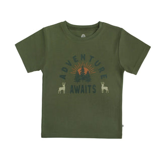 Emerson and Friends - Emerson and Friends - Adventure Awaits Cotton Toddler Short Sleeve Shirt - Classy Rascals Boutique