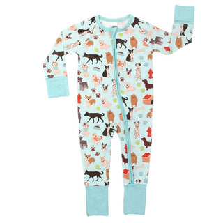Emerson and Friends - Emerson and Friends Dogs Bark Bamboo Baby Pajamas | Convertible Footie - Classy Rascals Boutique