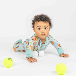 Emerson and Friends - Emerson and Friends Dogs Bark Bamboo Baby Pajamas | Convertible Footie - Classy Rascals Boutique