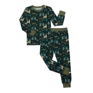 Emerson and Friends - Emerson and Friends - Midnight Forest Two-Piece Bamboo Long Sleeve Pajama Kids Pants Set - Classy Rascals Boutique