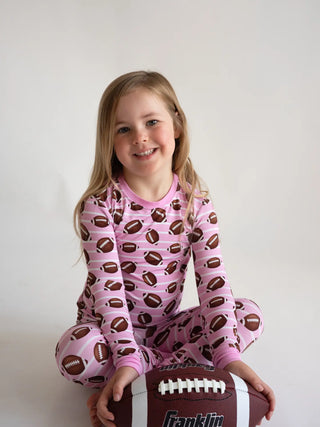 Joan's - Girls Football Two-Piece Bamboo Pajamas