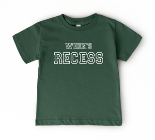 Holland Ave Clothing - When's Recess | Kids Back to School Shirt
