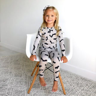 Gigi and Max - Vlad Gray Bats TWO PIECE Bamboo Halloween Kids Lounge Set