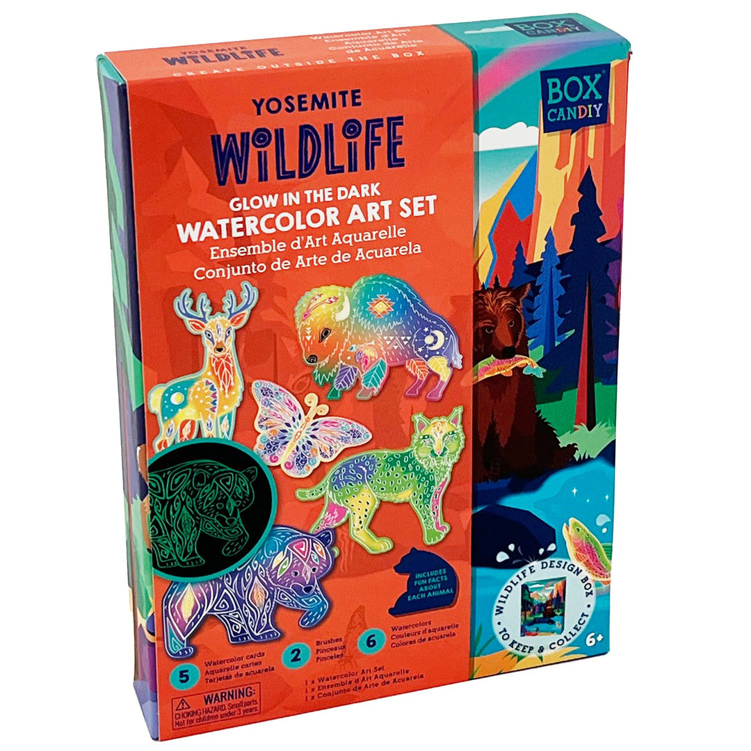 BOX CANDIY® - Yosemite Wildlife Glow In The Dark Watercolor Art