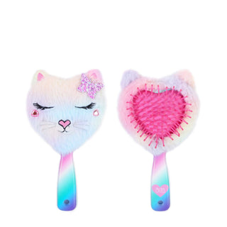 OMG Accessories - Miss Bella Kitty Cat Plush Heart-Shaped Hairbrush