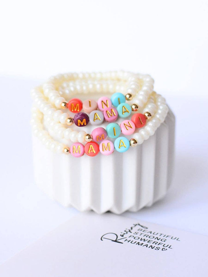 Two and Crew - Inspirational Pearl Mama MINI matching Mom bracelet jewelry