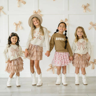 Sweet Wink - Gingham Bow Patch Sweatshirt