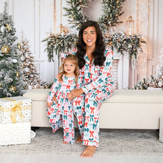 Gigi and Max - Belle Bows WOMENS TWO PIECE Christmas Adult Pajamas Bamboo