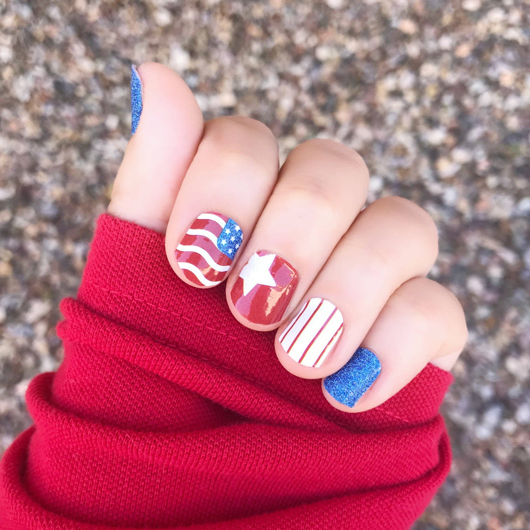LUNA Nail Wraps - Independence day 4th of july Land of the Free Nail Wraps