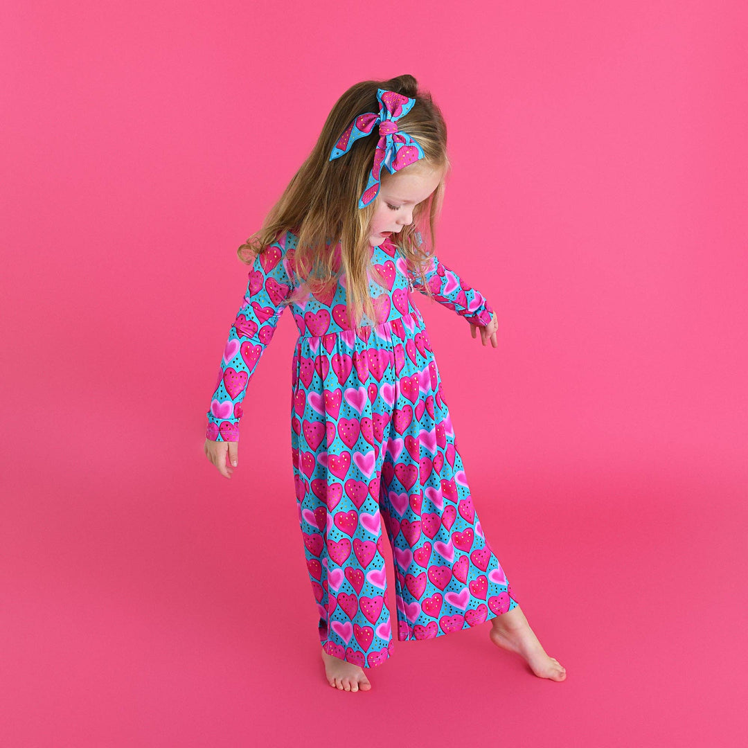 Gigi and Max - Alaina Hearts Romper Bamboo Kids Valentines Day Outfit