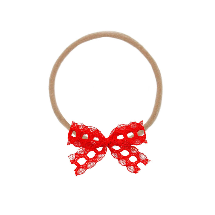 Lou Lou & Company - Lace Bow - Mini Red Lace