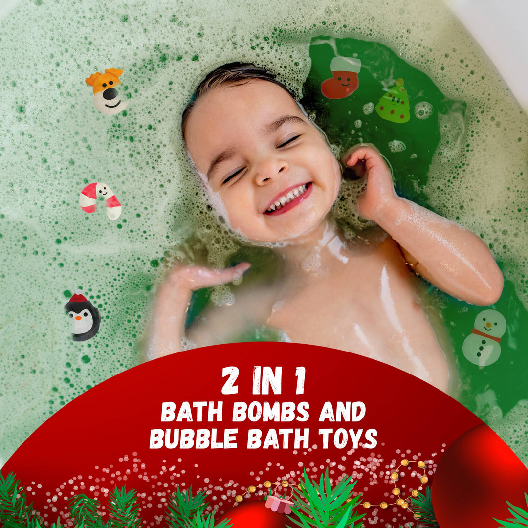 Two Sisters Spa - 6 Christmas Bath Bombs for Kids with Toy Surprises