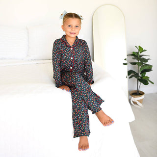Gigi and Max - Isabelle KIDS RUFFLE LOUNGE SET Bamboo Floral Girls Clothing