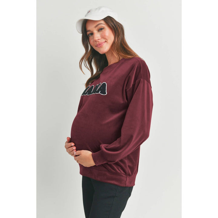 Hello Miz - Velvet Mama Crewneck Maternity Sweatshirt