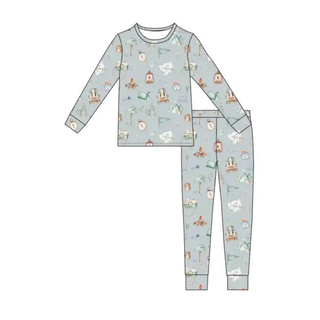 Emi Lei - Bamboo Two Piece Toddler Pajama Set - Camping